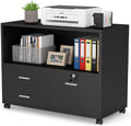 Black 3 Drawer Mobile Filing Cabinet with Lock F18491
