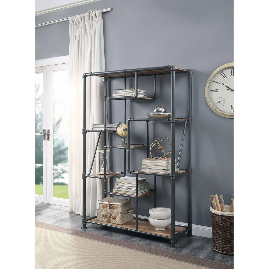 Antique Oak and Sandy Gray Book Shelf Z478258