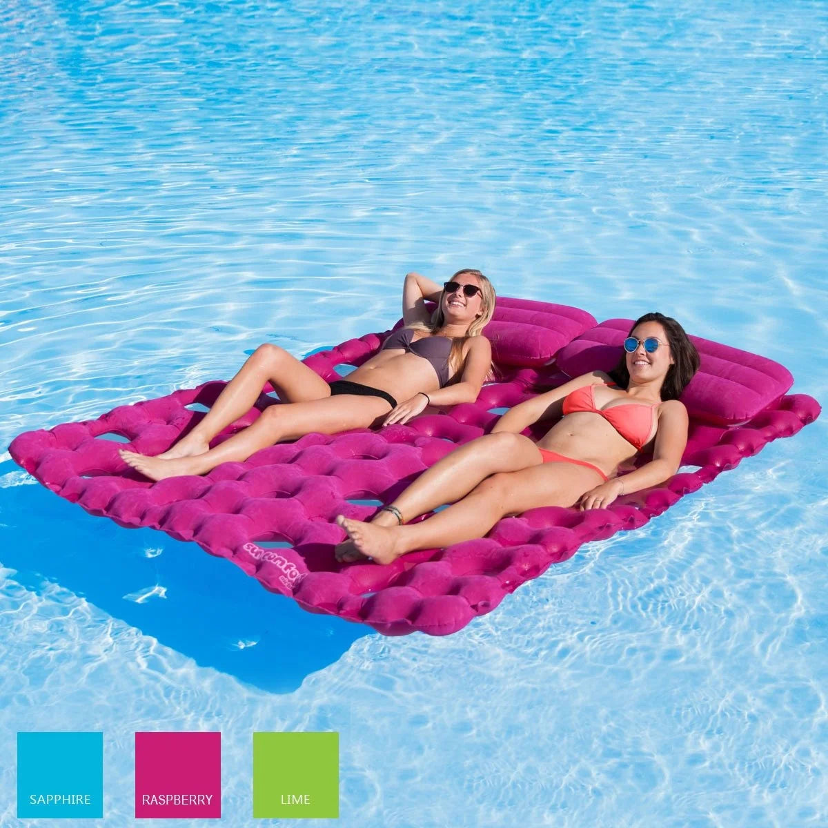 Raspberry Pink Suede Swimming Pool Mattress Float G1448