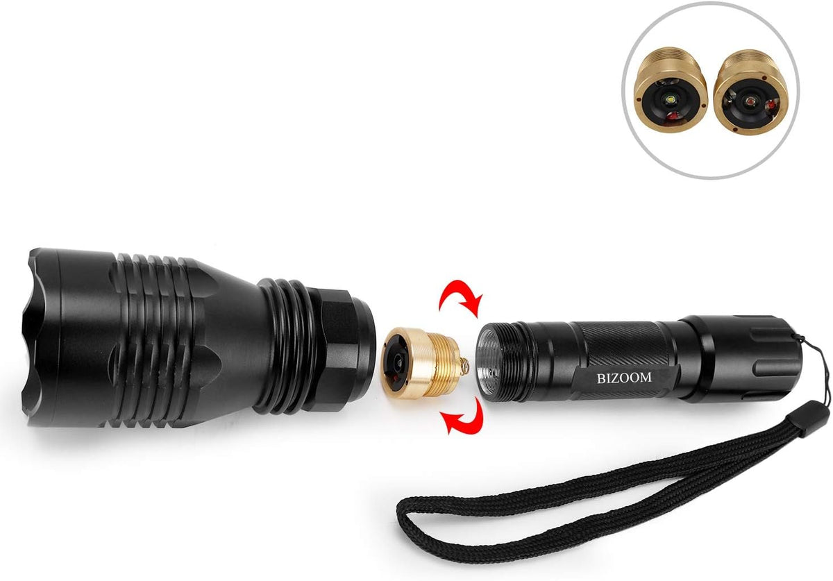 Red Green Hunting Flashlight with Pressure Switch, Pack of 2 P8507