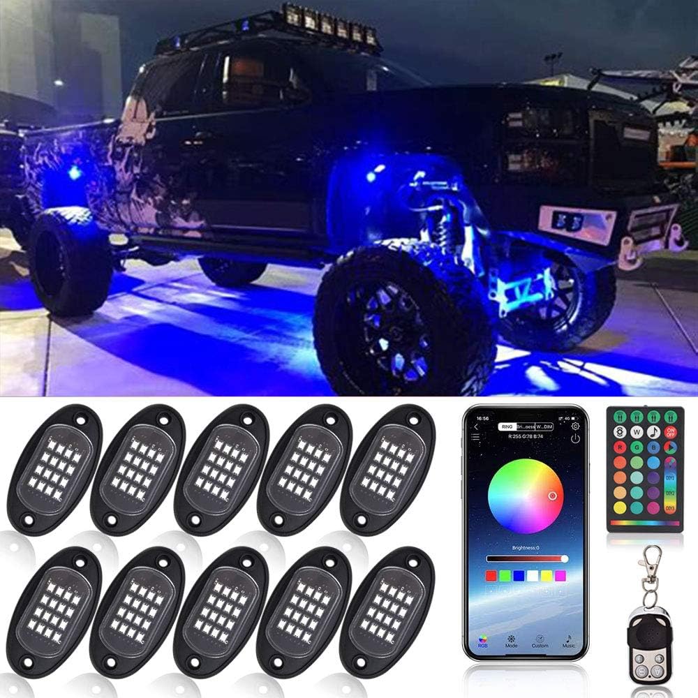 10 Pods RGB LED Rock Lights with Remote Control U160287