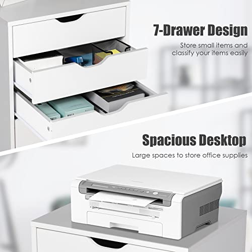 5 Drawers Black Vertical File Cabinet with Wheels A6088