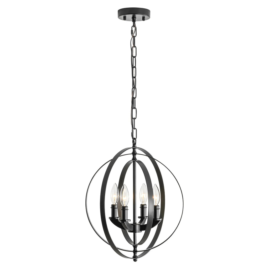 4-Light Farmhouse Globe Candlestick Chandelier U3828