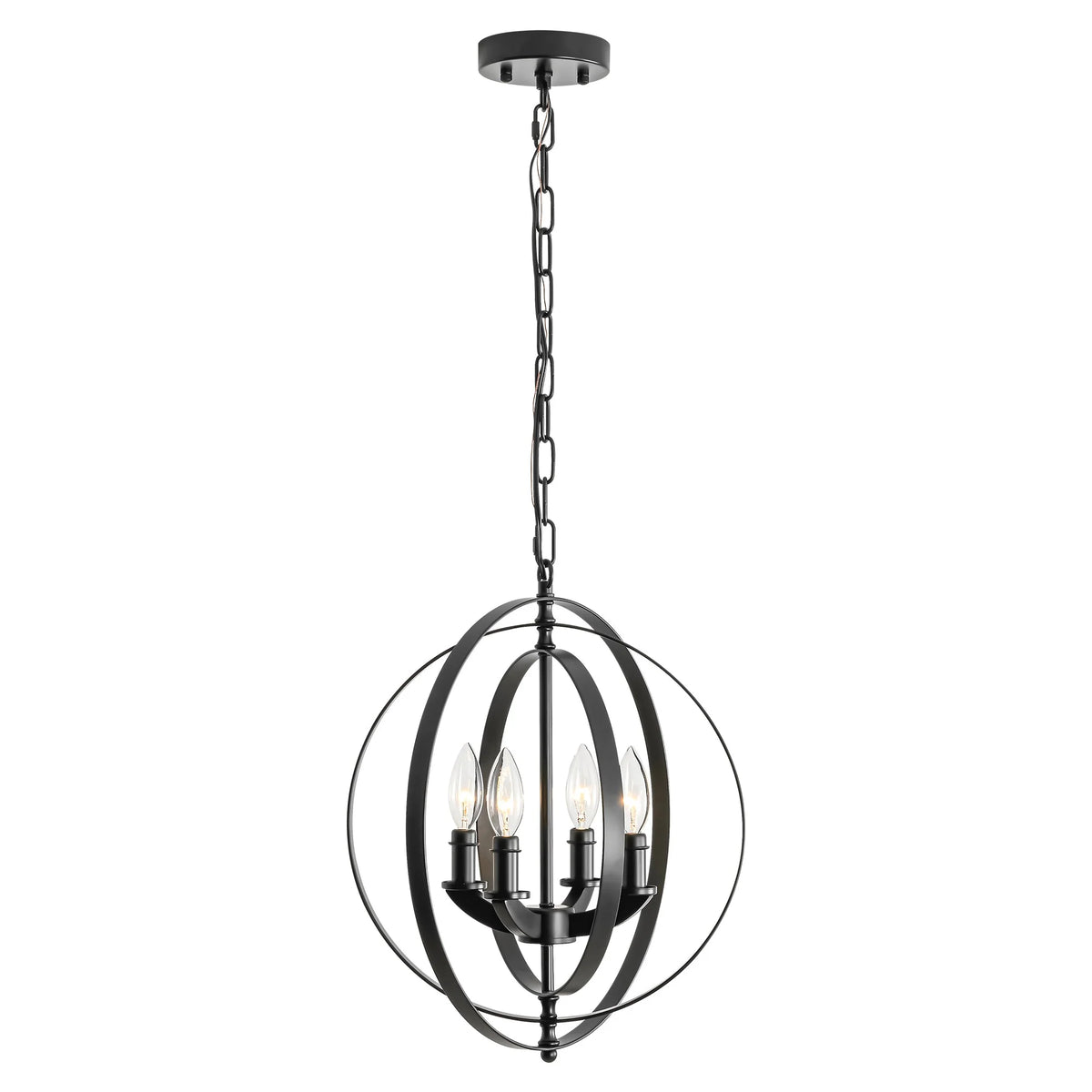 4-Light Farmhouse Globe Candlestick Chandelier U3828