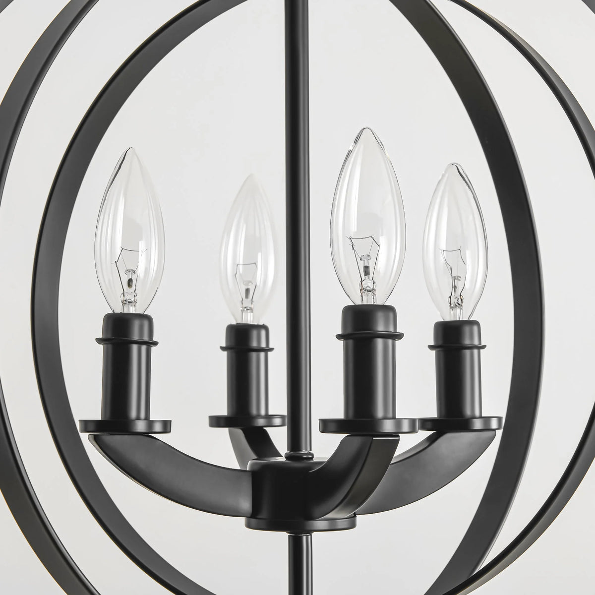 4-Light Farmhouse Globe Candlestick Chandelier U3828