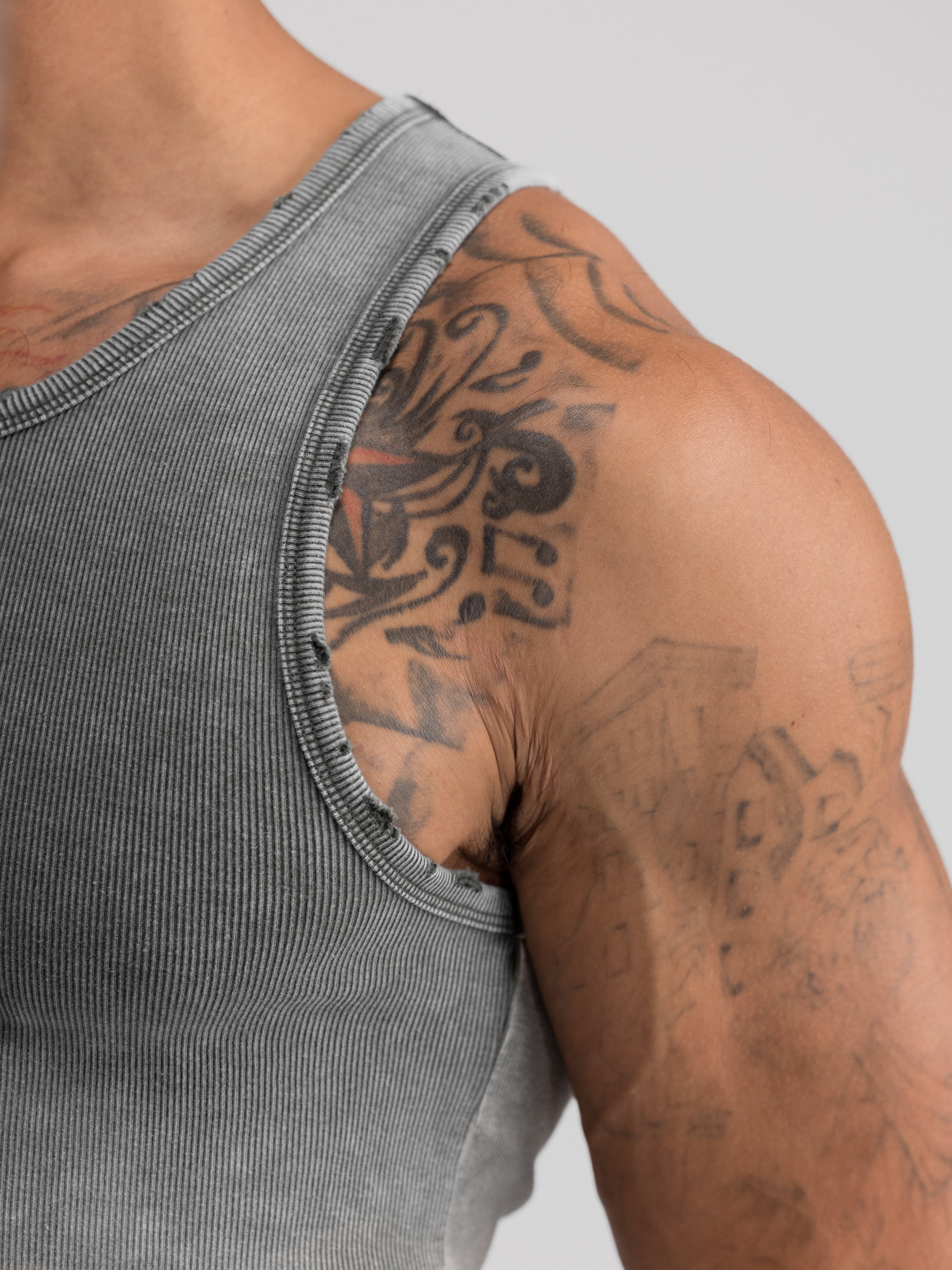 Premium Ultra-Soft Cotton Distressed Fitted Tank 4 Pack