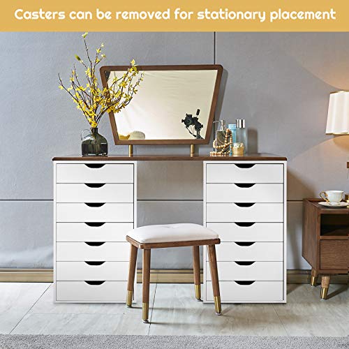 5 Drawers Black Vertical File Cabinet with Wheels A6088