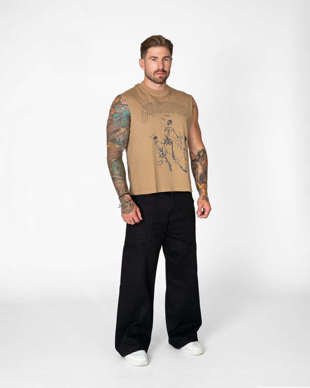 Vintage Cropped Relaxed Cut Off Tee