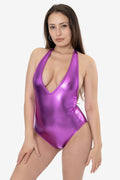 RLA312 - Lamé Halter Bodysuit