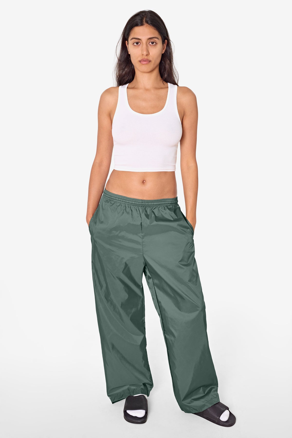 RNF445 - Lightweight Nylon Taffeta Wide Leg Pant