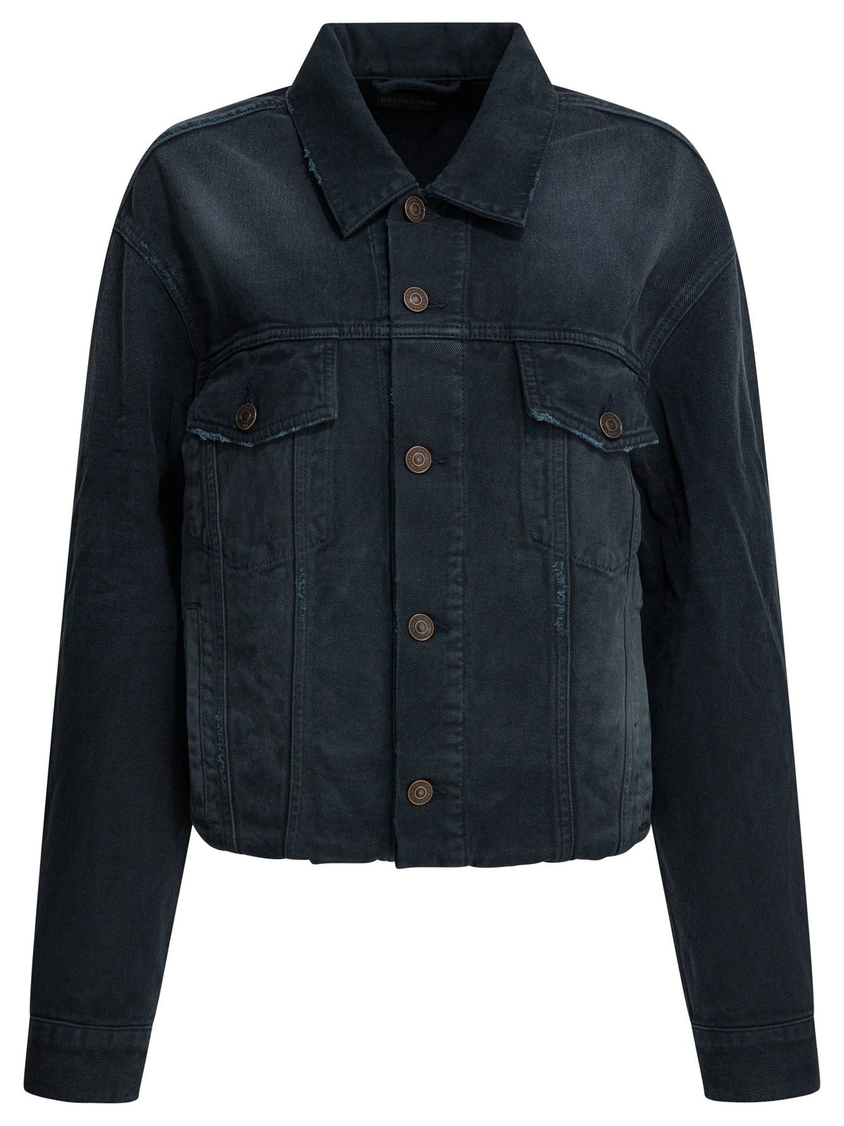 Balenciaga Denim Jacket Old Effect Blue Women
