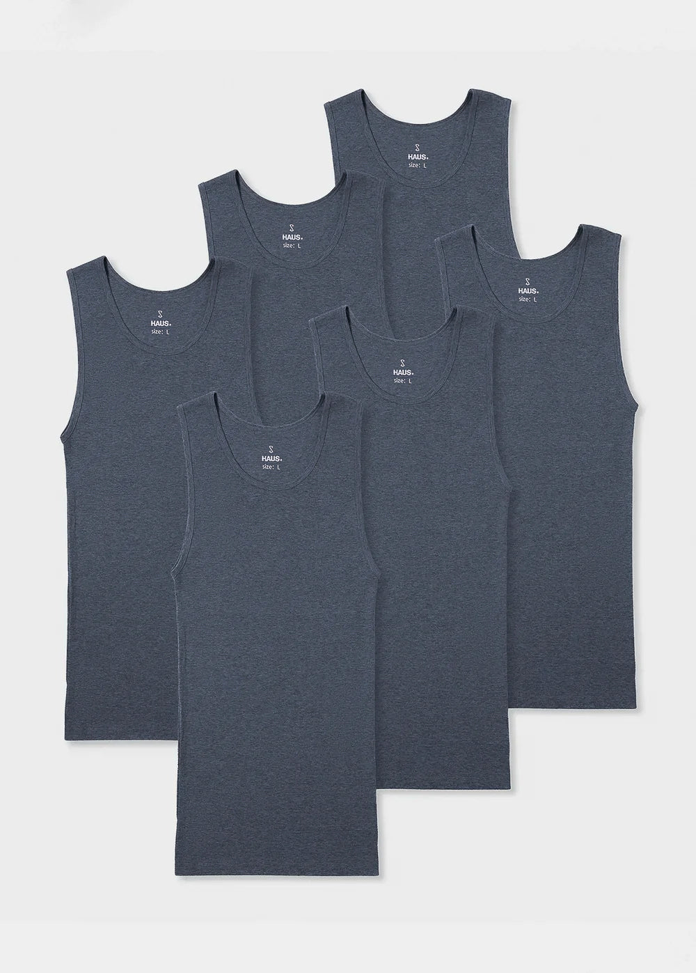 Premium Ultra-Soft Cotton Fitted Tank 6 Pack