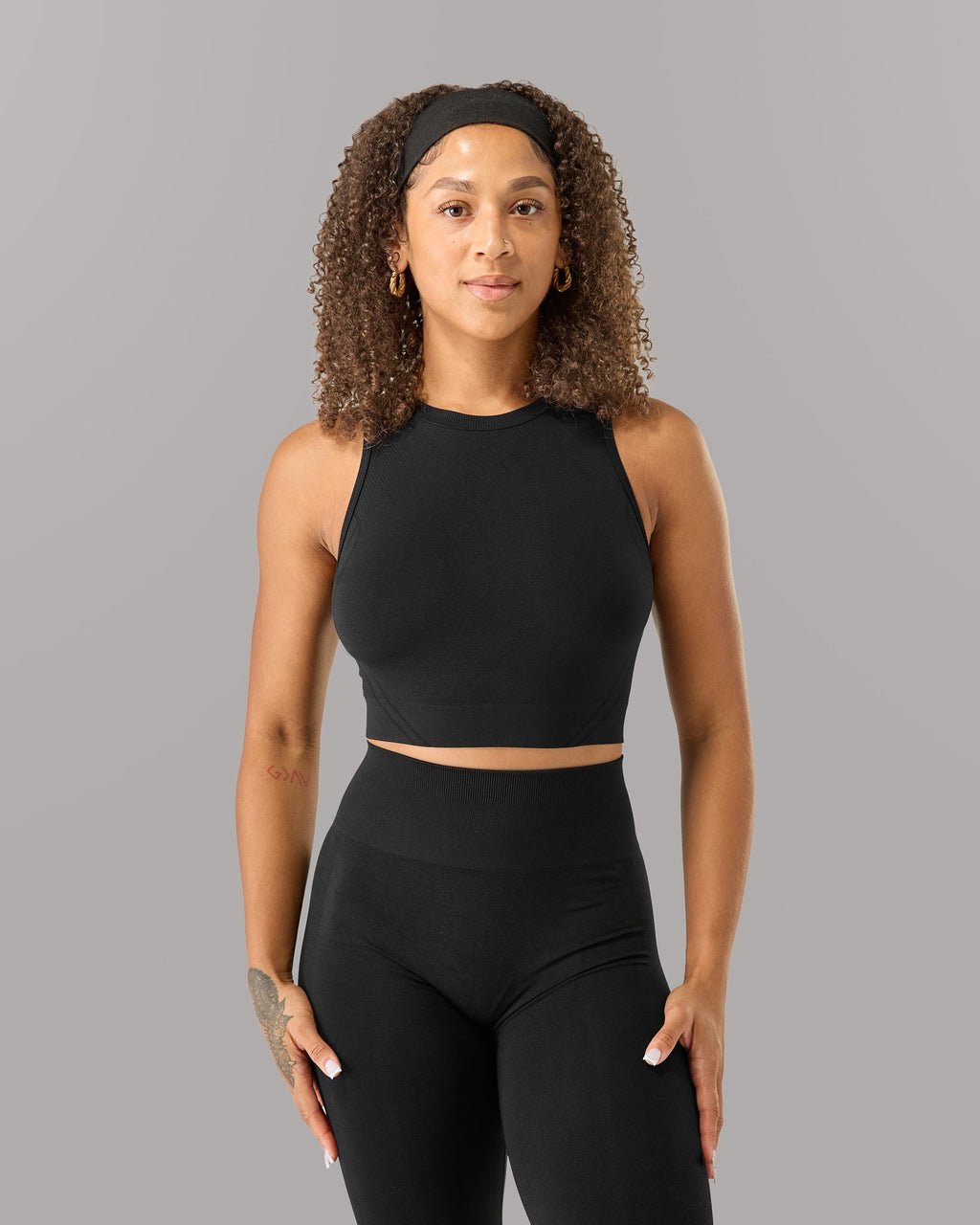 Stratus Crop Tank - Black