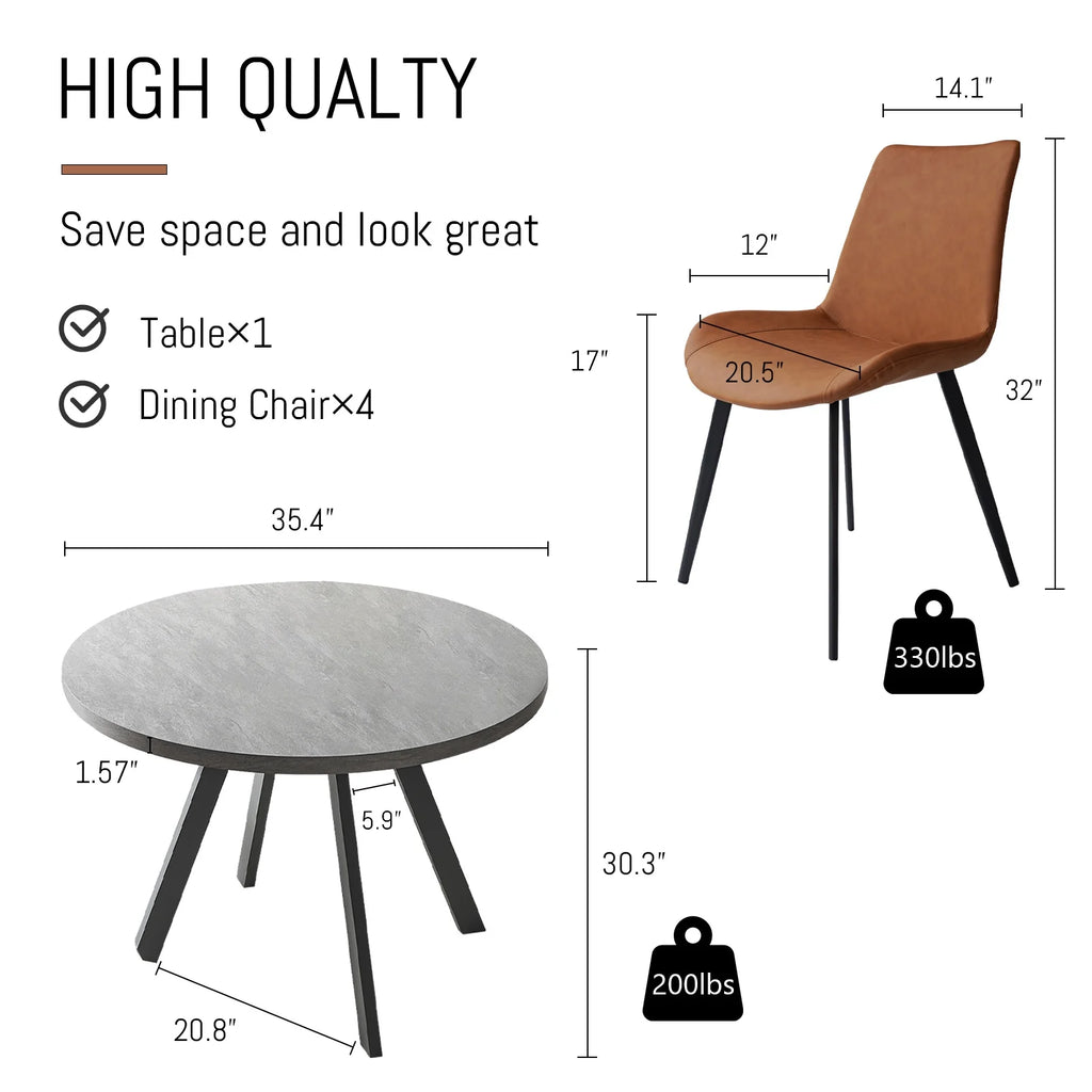 Round Dining Table Set 35 Inch N9719