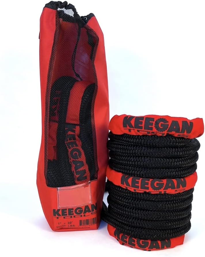 1" x 30' Kinetic Recovery Rope 30,250 lbs Breaking Strength Tow Strap Z628167