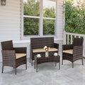 4-Piece Rattan Conversation Set with Sofa V320