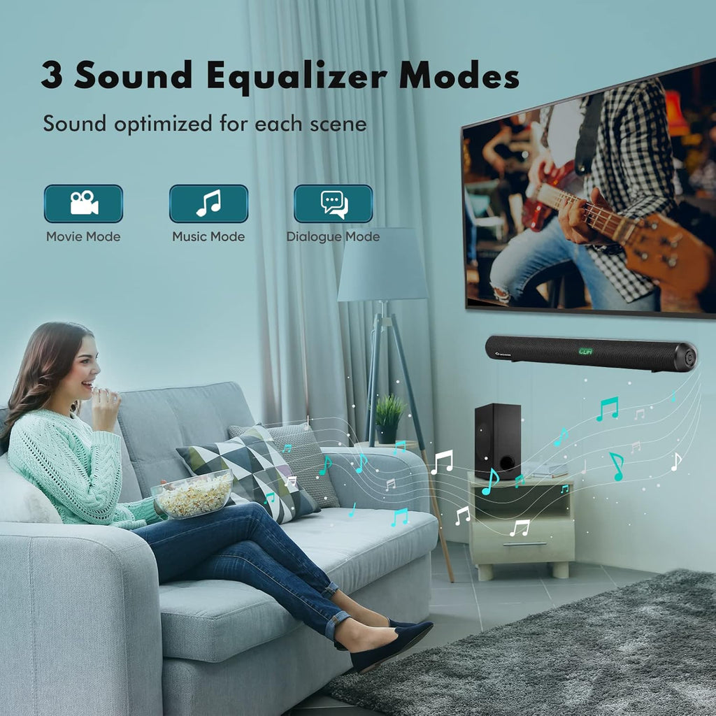 28-Inch 120W Sound Bar with Subwoofer and Wireless Bluetooth F168385