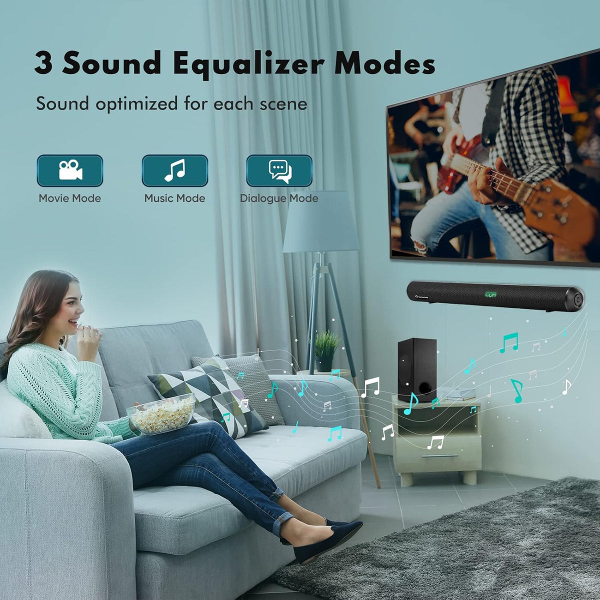 28-Inch 120W Sound Bar with Subwoofer and Wireless Bluetooth F168385