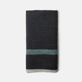 Charcoal/Aqua Laundered Linen Tea Towels, Set of 2 Y171