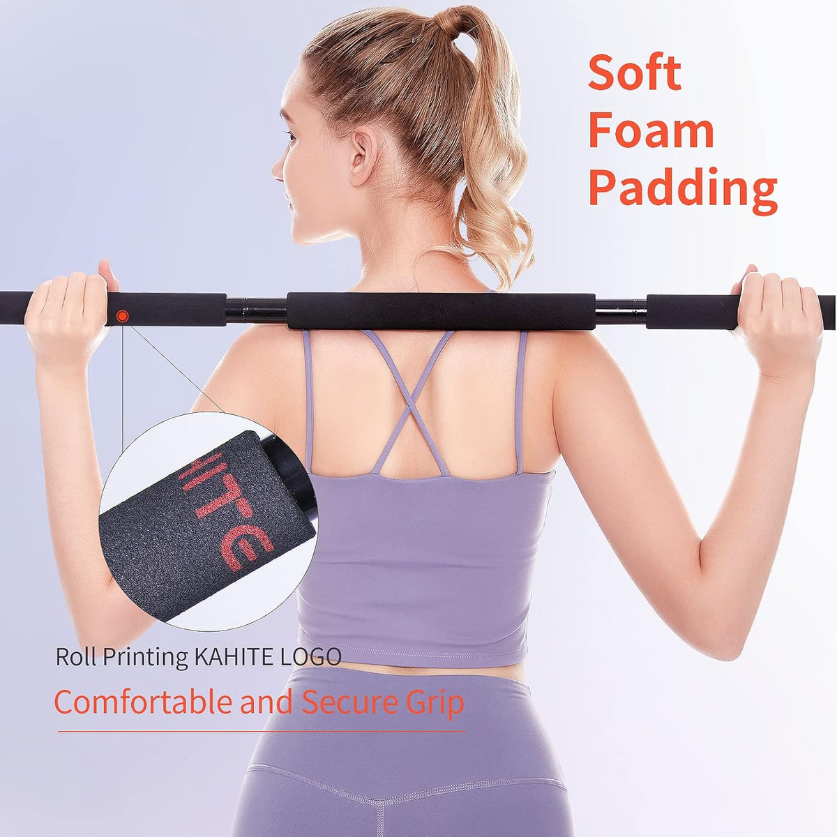 Resistance Band Bar with Easy Grip Foam, 43'' Length, Max Load 500lbs, Pack of 2 W676