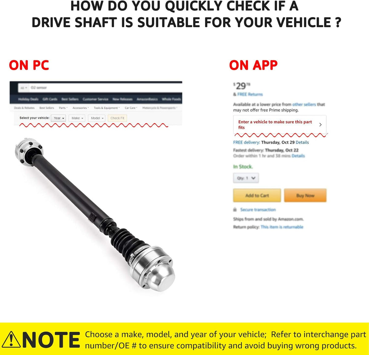 Front Drive Shaft Assembly Compatible with V6 3.7L 2002-2007 Jeep Liberty 4x4 D3421