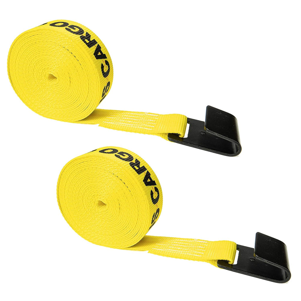 2 Pack 25 Foot Long 2 Inch Wide Replacement Strap with Black Flat Hook D97858