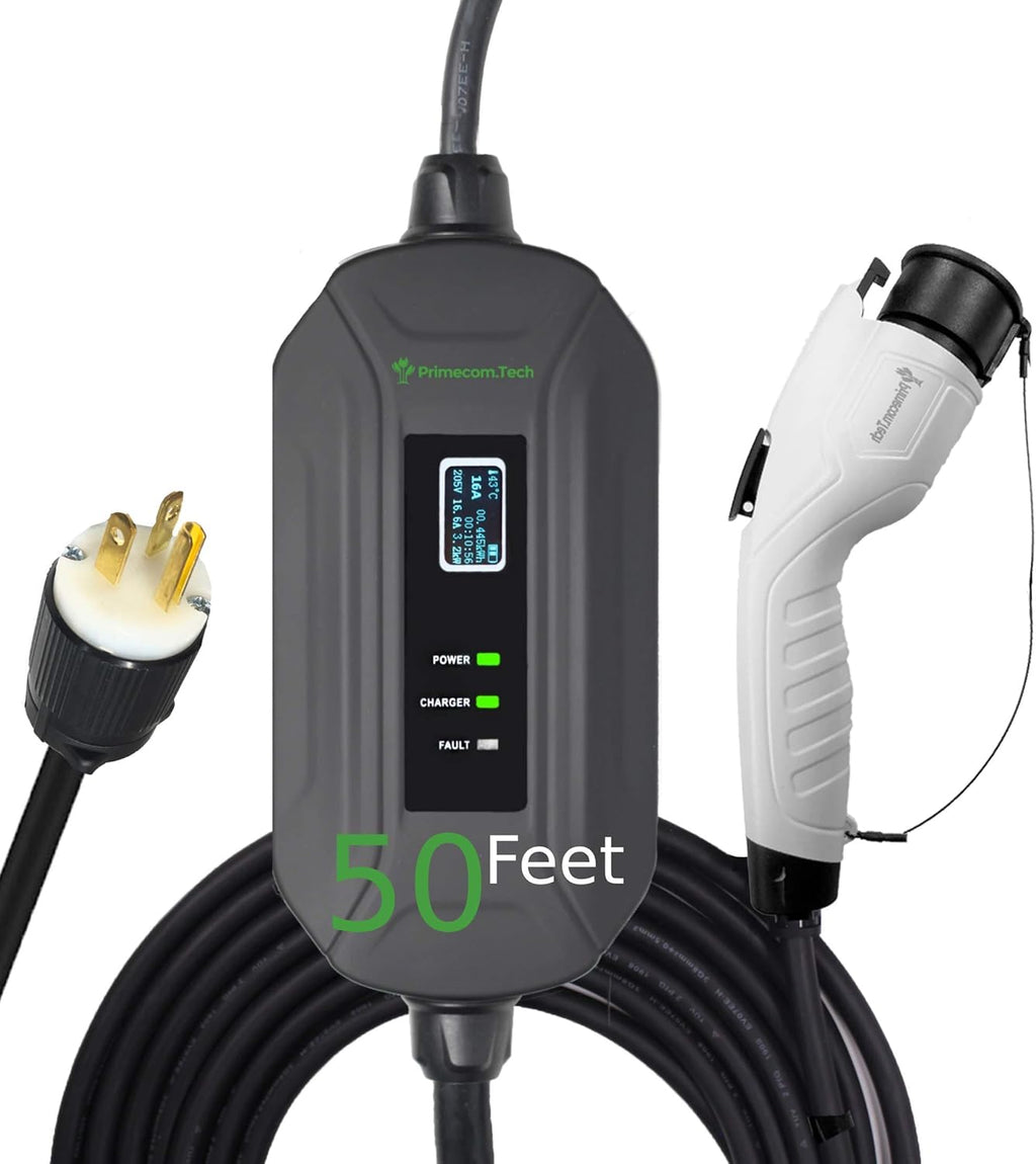 Portable Level 2 Electric Vehicle Charger, 16Amp, 35 Feet K97148