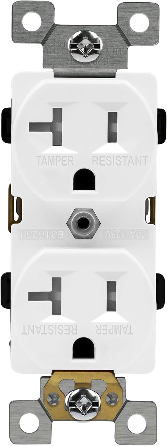 20 Amp 250V Duplex Electrical Wall Outlet Z258