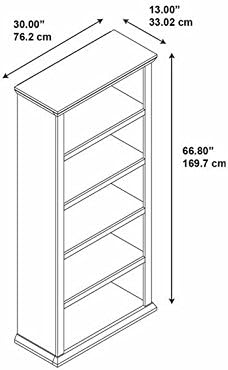Antique Cherry 5-Shelf Bookcase X469