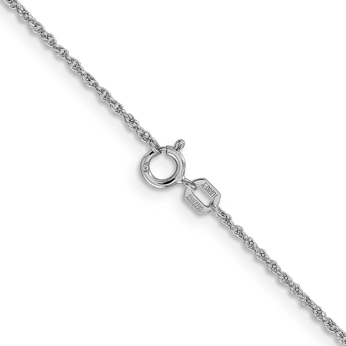 14K White Gold Baby Rope Chain Necklace 24 Inches N162166