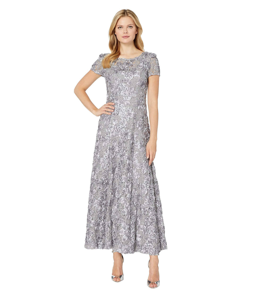 Petite Sequined-Lace Rosette-Rose Gown N247847