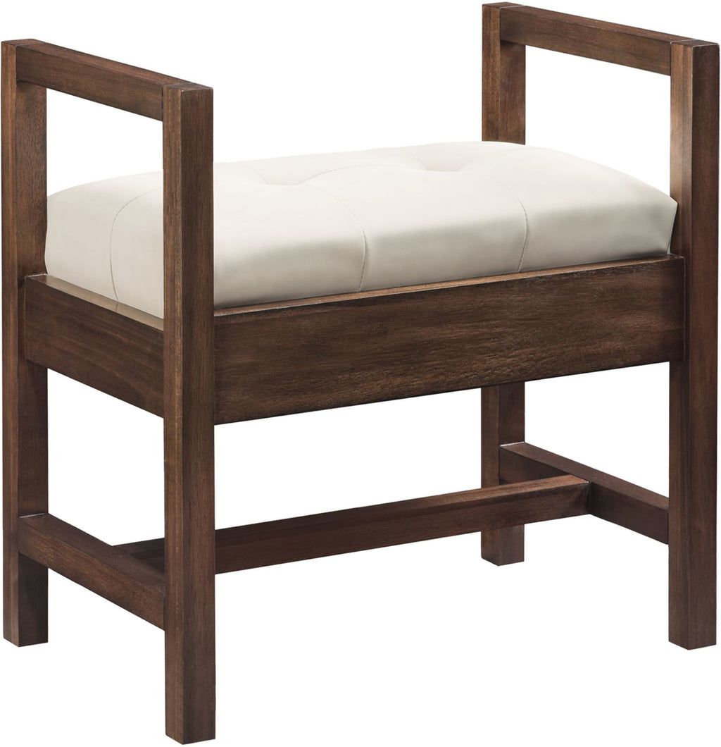 Upholstered Bench, Glossy White H23375