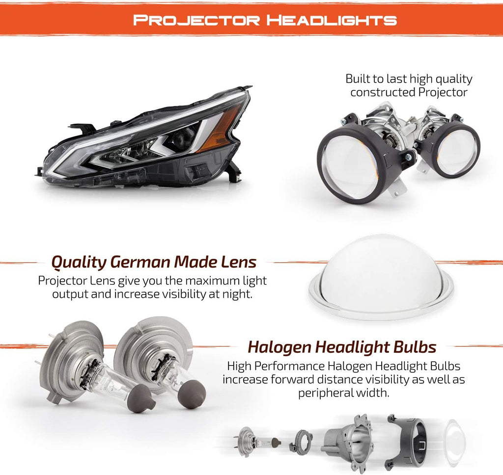 Left Side Full LED Projector Headlights Replacement W79547