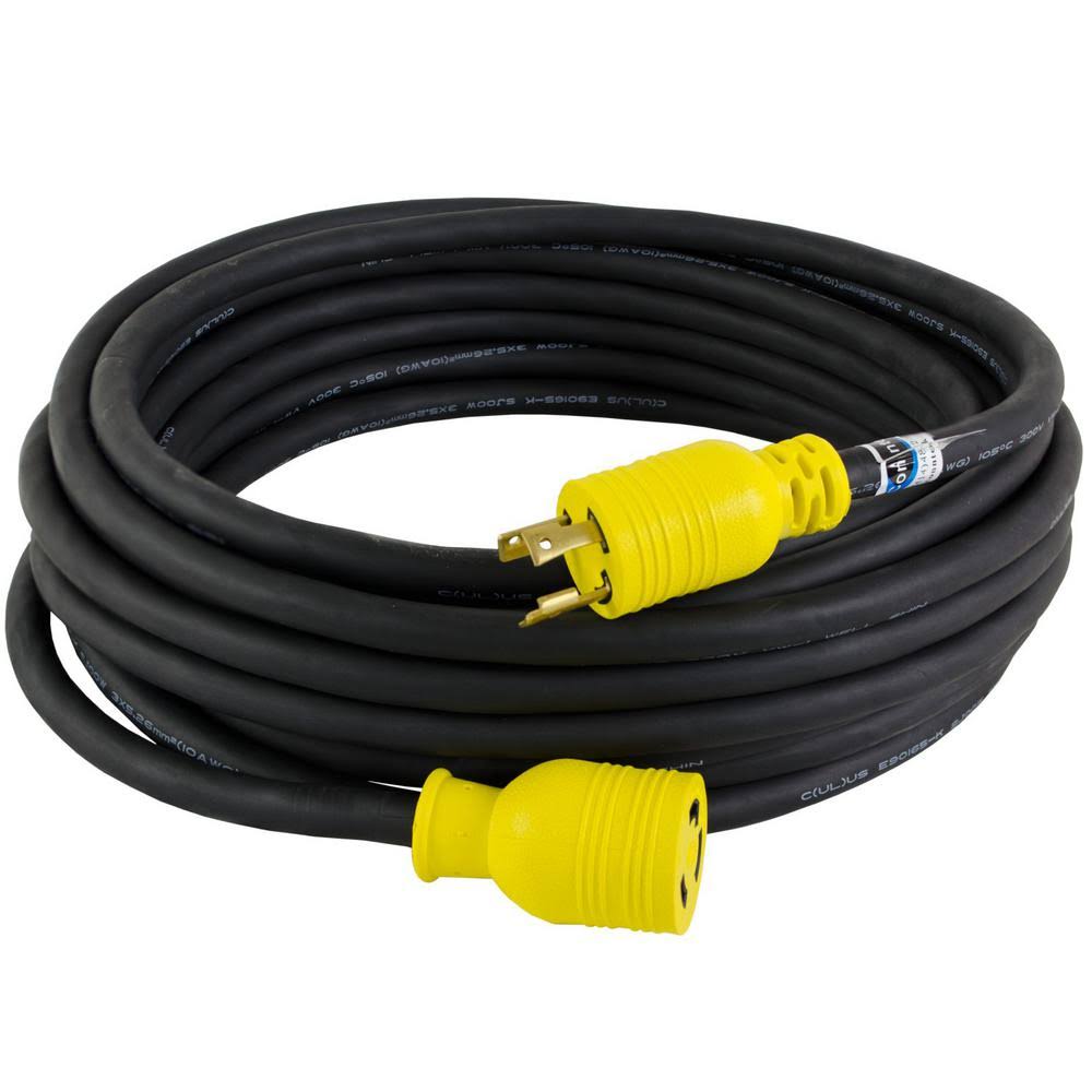 50-Feet 10/3 30-Amp 250-Volt Rubber Locking Extension Cord F860953