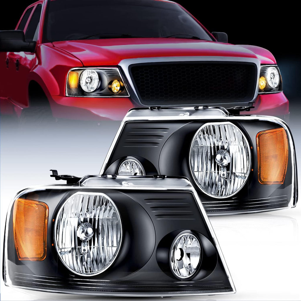 Chrome Housing Amber Reflector Headlight Assembly Replacement B529