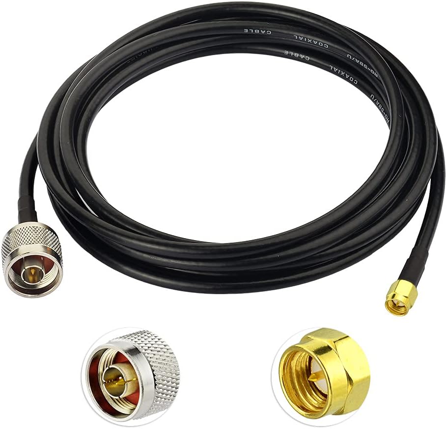 Low Loss N Male to SMA Male RG58 Cable 25ft Pack of 2 H337