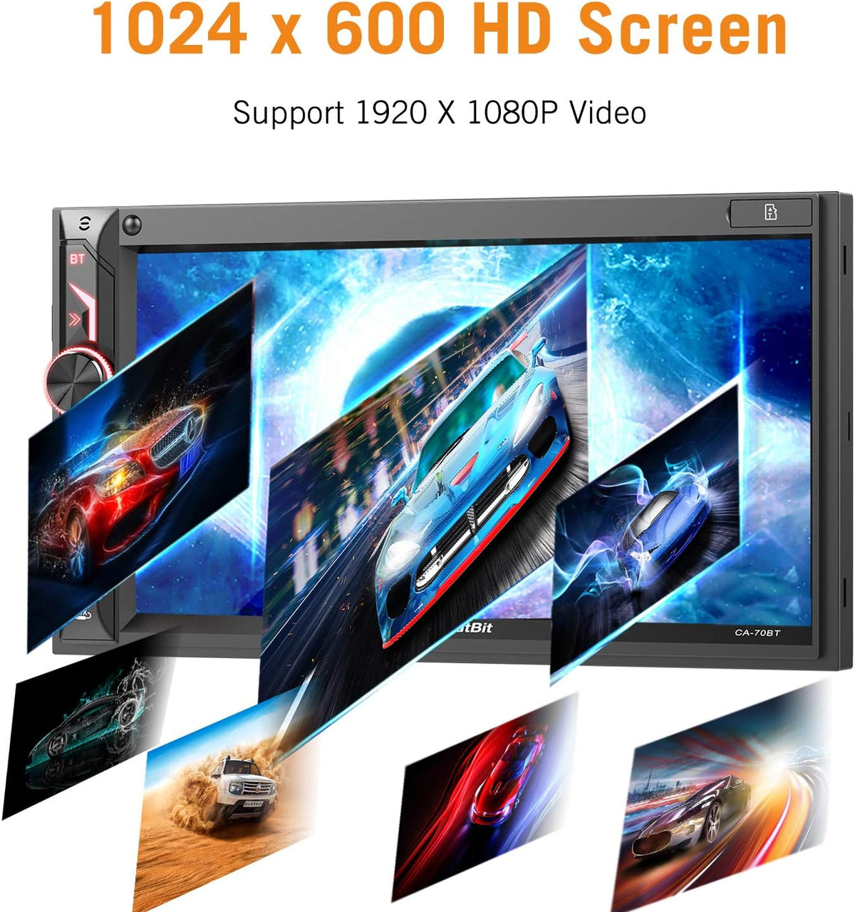 7 inch Double Din Digital Media Car Stereo Receiver with Bluetooth 5.0 Touch Screen S3174