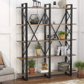 5-Shelf Wood and Metal Bookcase T463