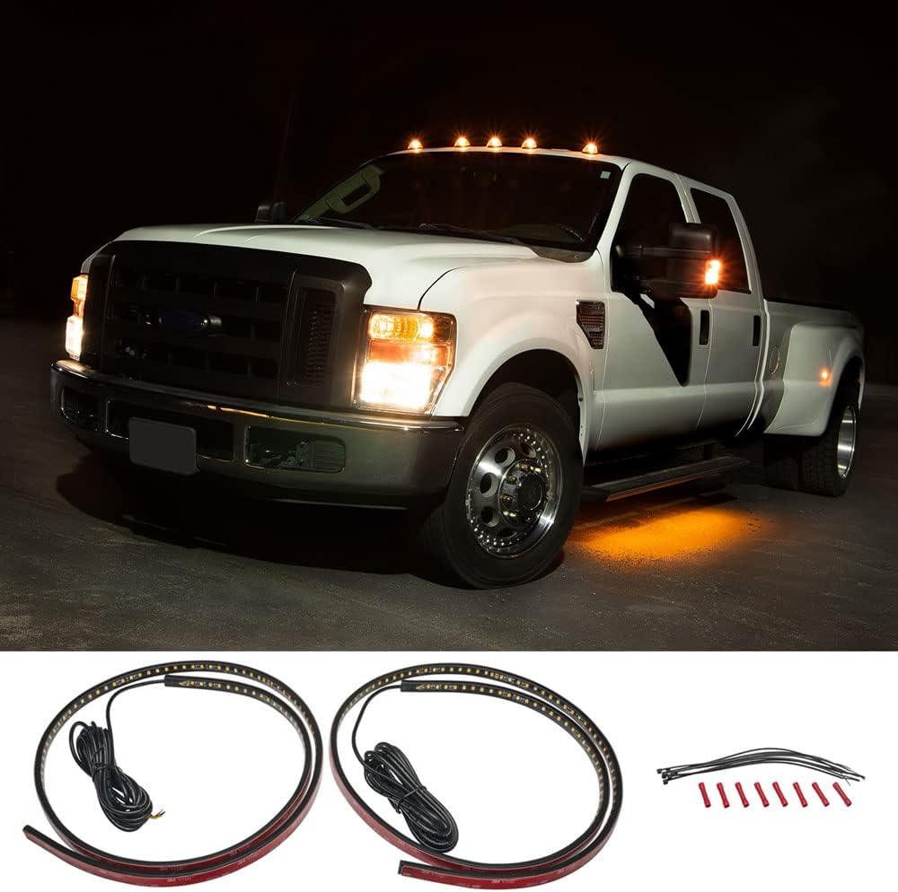 Amber LED Running Board Light Kit with White Courtesy Lights, Pack of 2 P194
