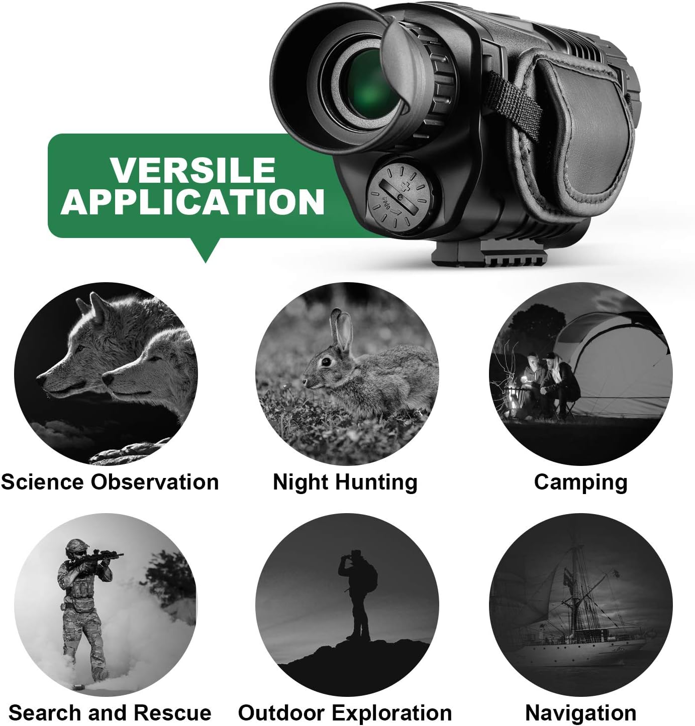 8x40 Infrared Night Vision Monocular Digital Camera with Video Playback USB Output 8G TFCard S392