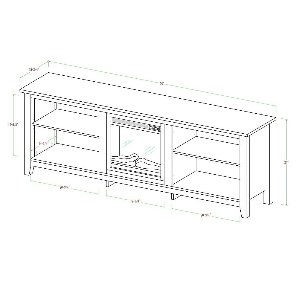 Charcoal Fireplace TV Console M812