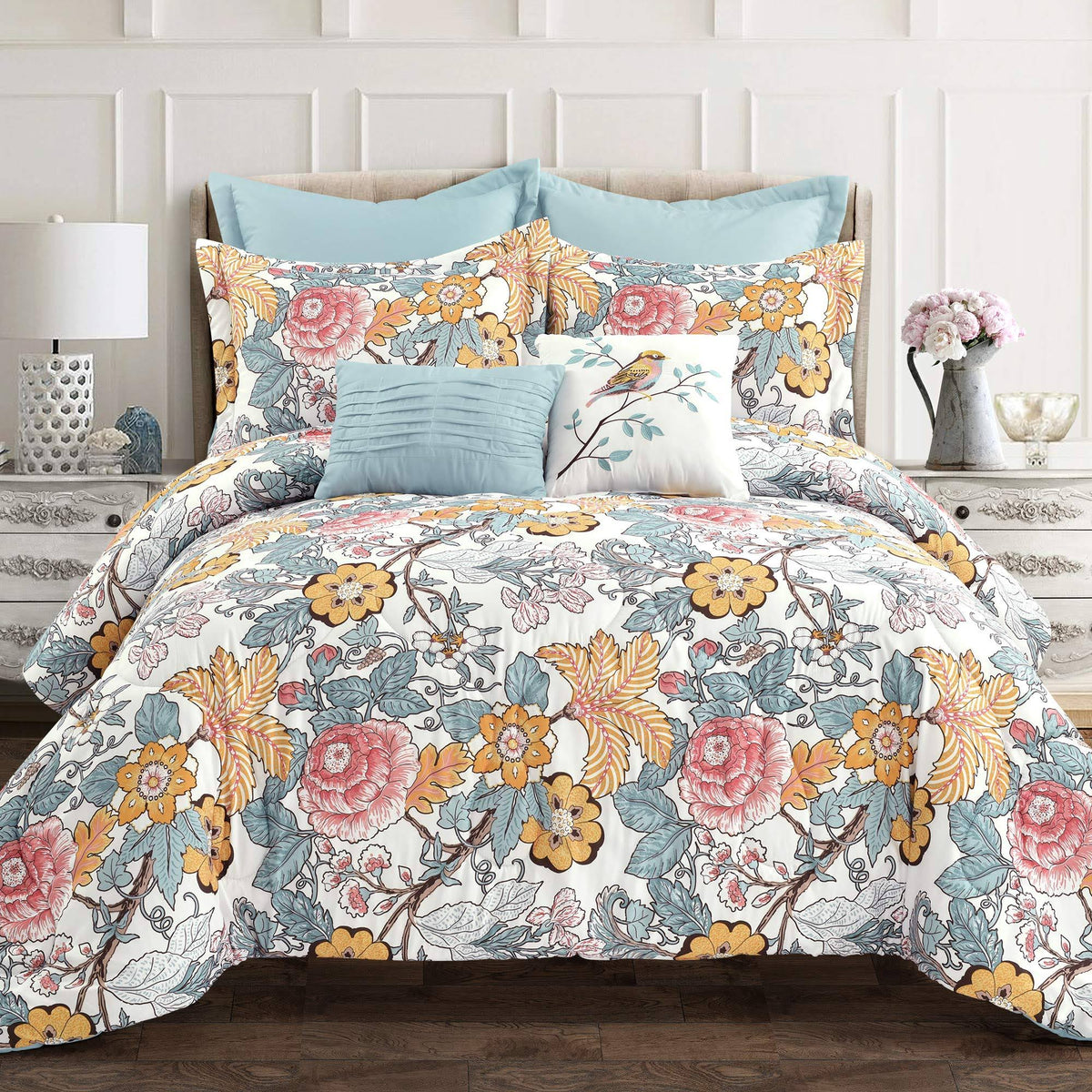 Blue & Yellow Comforter Set Full/Queen P7449
