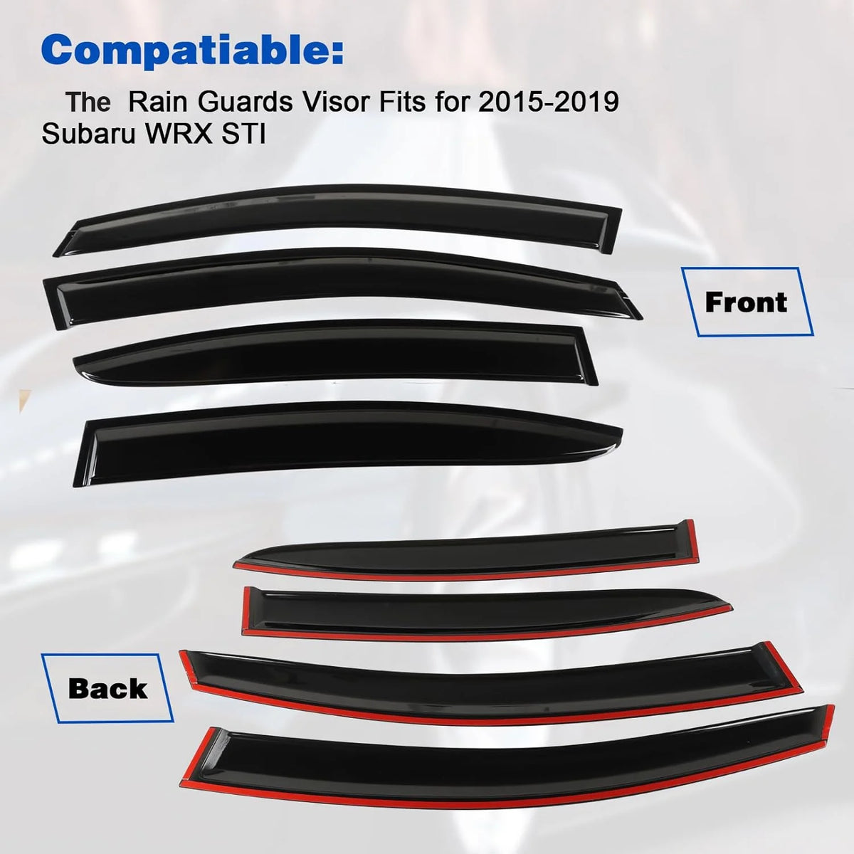 4Pcs Car Window Visors Rain Guard Wind Deflectors S5611