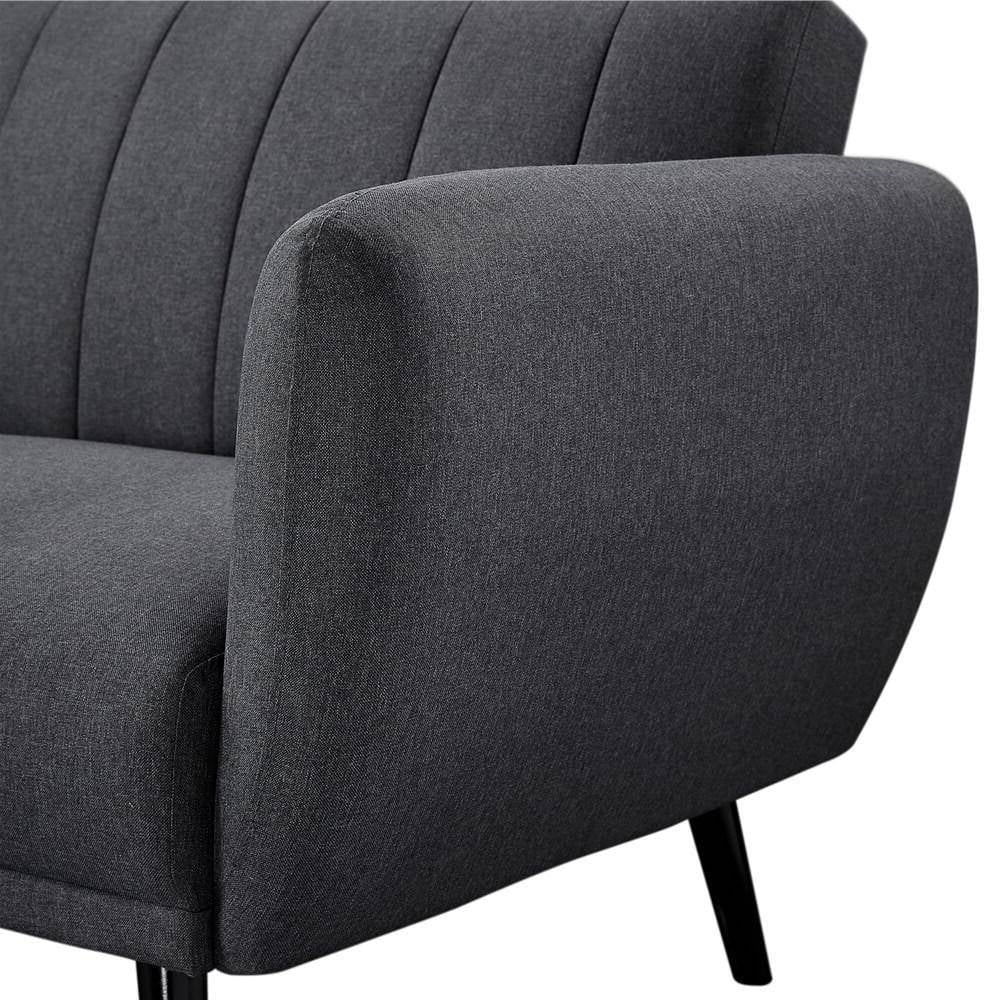 Dark Grey Linen Upholstered Sofa Bed with Wooden Legs M368