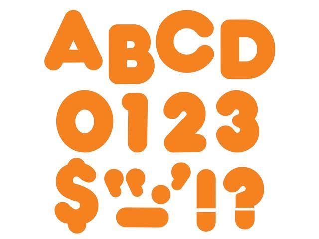 Orange 2x22 Casual Uppercase Ready Letters, 6 Packs N827846