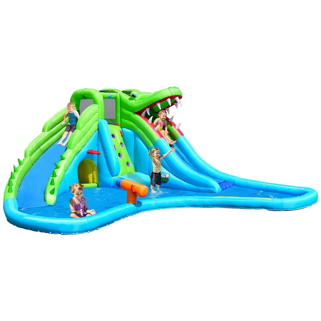 Crocodile Inflatable Water Slide Climbing Wall Bounce House I144
