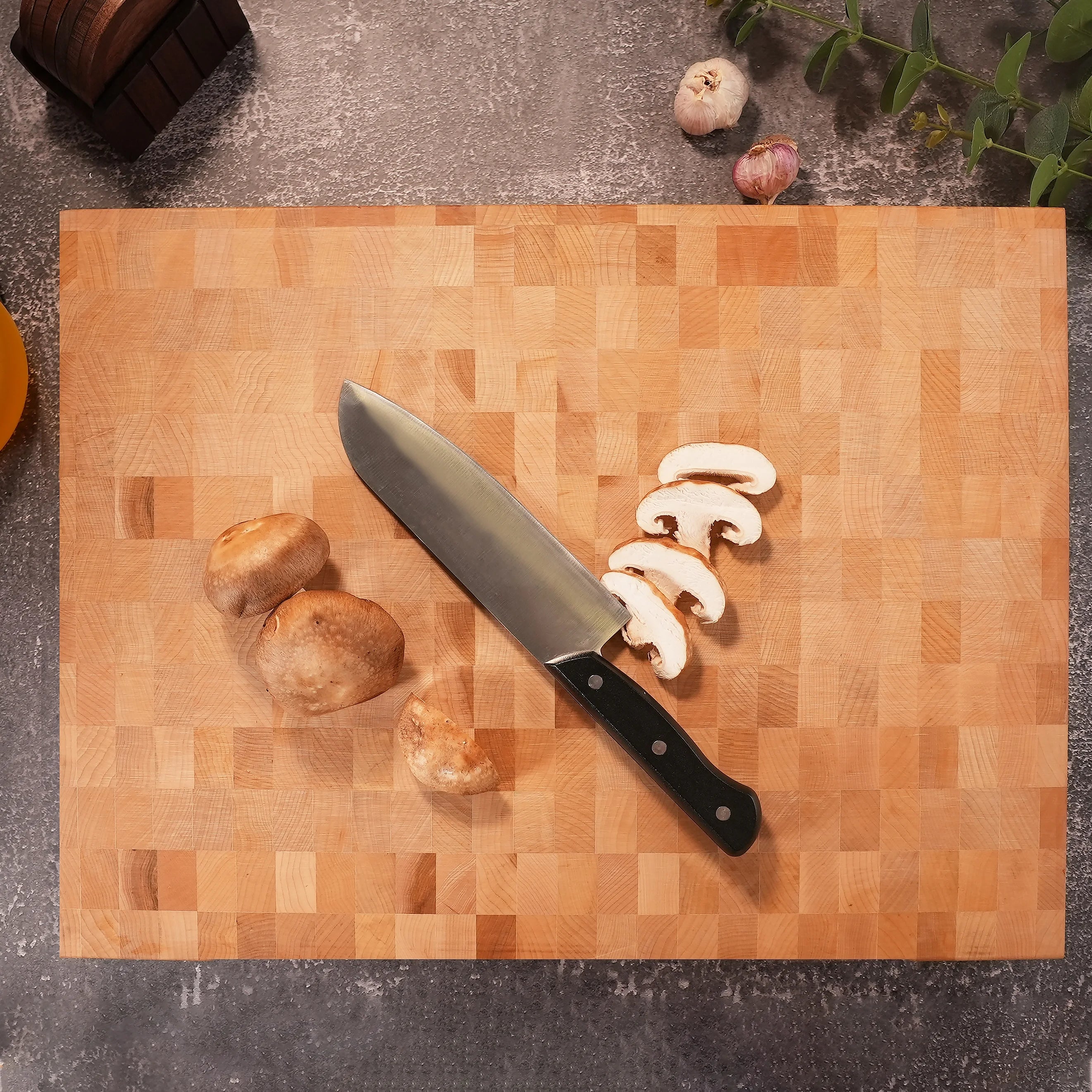 Hard Maple Butcher Block Cutting Board, 20x15 Inch Y40323
