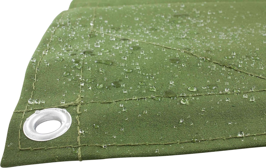 Green Canvas Tarp 12oz Water Resistant 20' x 20' F642600