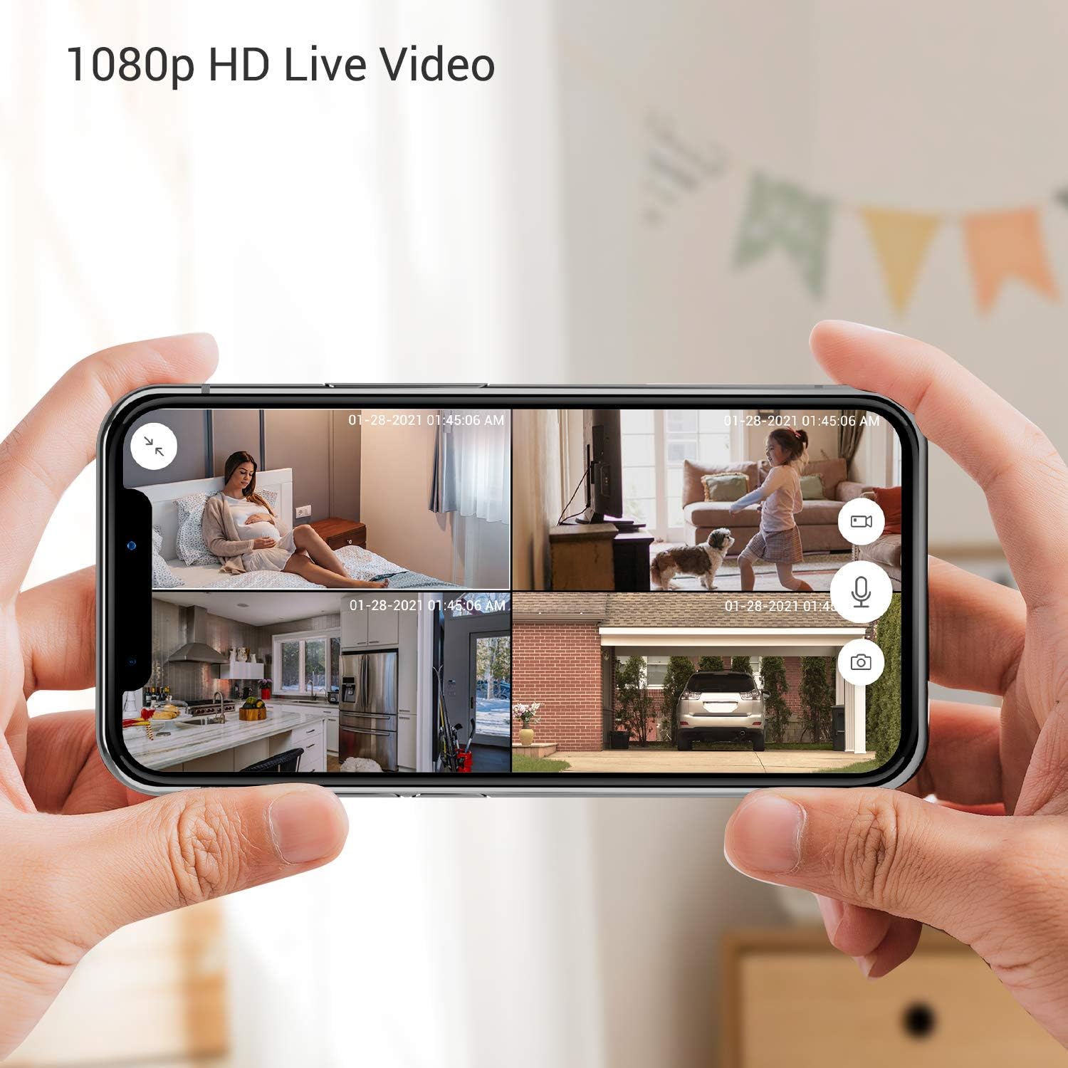 White 1080p Wireless Security Camera 2 Pack N1607