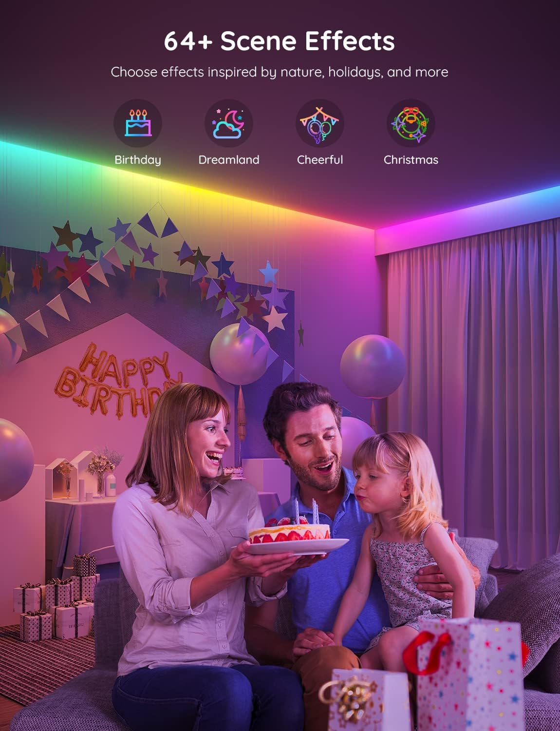 RGBIC LED Strip Lights 32.8ft WiFi Color Changing Smart Music Lights Pack of 2 Q5983